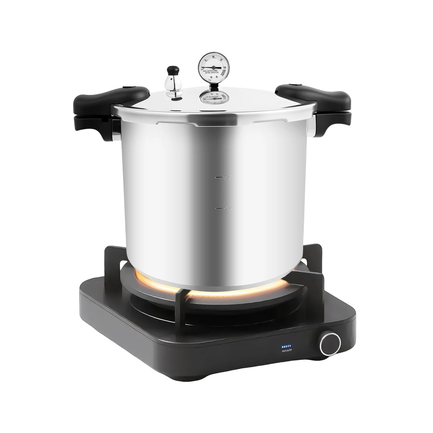 22L Thickened Explosion-proof Pressure cooker Polished Process with Pressure Gauge and Safety Valve.