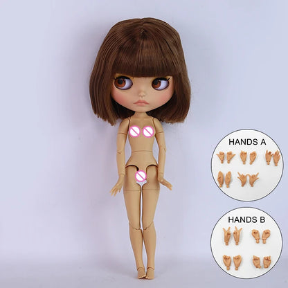 ICY DBS Blyth Doll BJD Joint Body tan Skin Matte Face Set Doll 1/6 30cm Girl Gift Anime SD