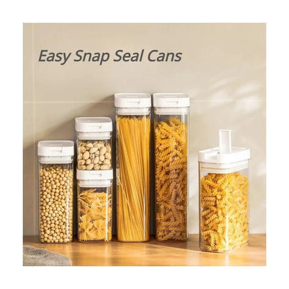 Kitchen Plastic Container Organizer Moisture-Proof Sealed Tank Square Transparent Grain Storage Jar Dried Fruit Snack Box Cans.