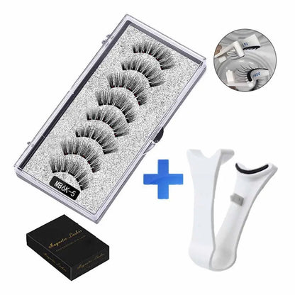 3D Natural Magnetic Eyelashes,With 5 Magnetic Lashes Shipping Box Eyelashes Handmade False Gift Reusable Support Drop Magne T6N2.
