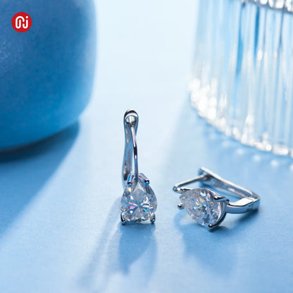 GIGAJEWE Moissanite D Color VVS1 Total 2.5ct 925 Silver Drop Earring 18K Gold Plated Diamond Test Passed Jewelry Woman Girl Gift.