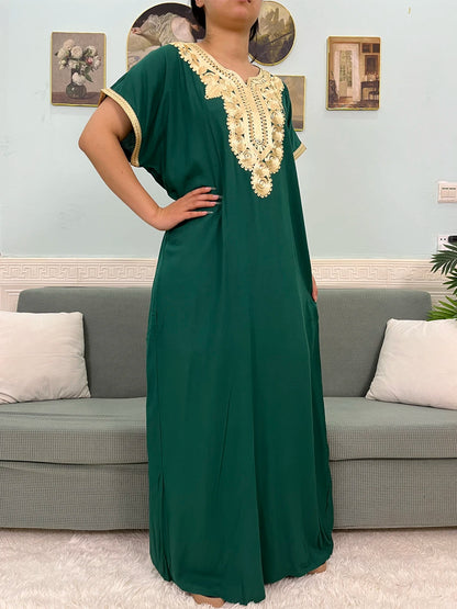 Muslimische Reine Abayas Für Frauen Dubai Baumwolle Applikationen Lose Fit Femme Robe Türkei Islam Traditionelle Kleider Mit Kopftuch Turban