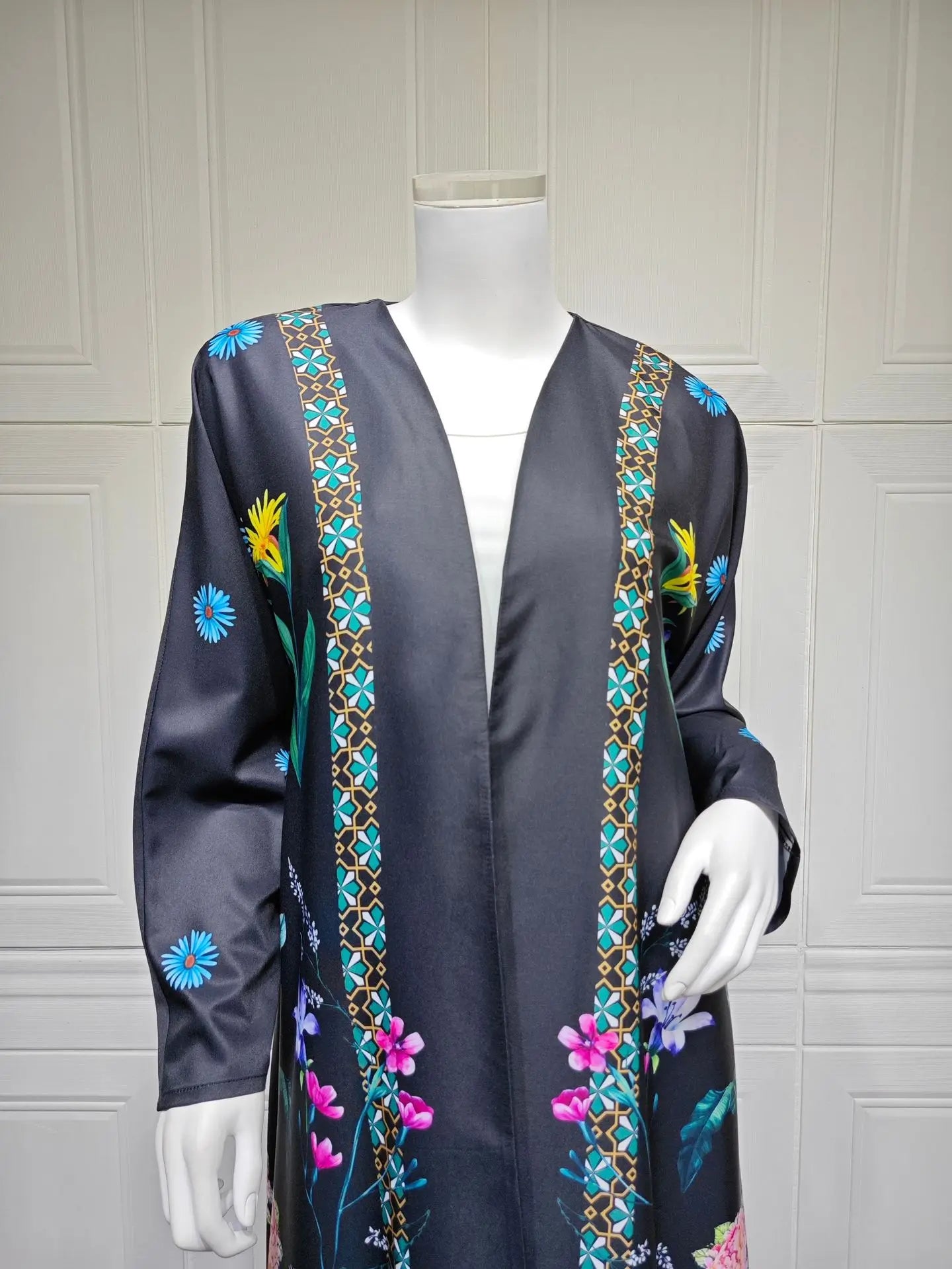2025 Elegant Dubai Floral Print with Hijab Kimono Abaya Dress Luxury Saudi Arabia Muslim Women Islamic Middle East Turkey Robe.