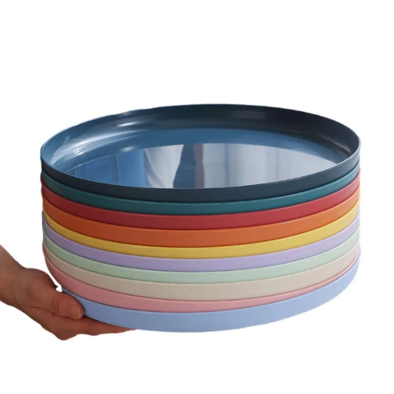 1/4/6PCS Wheat Straw Dinnerware Set Eco-friendly Safety Plates Cups Bowels Home Party Tableware Set Outdoor Camp Candy Colours.