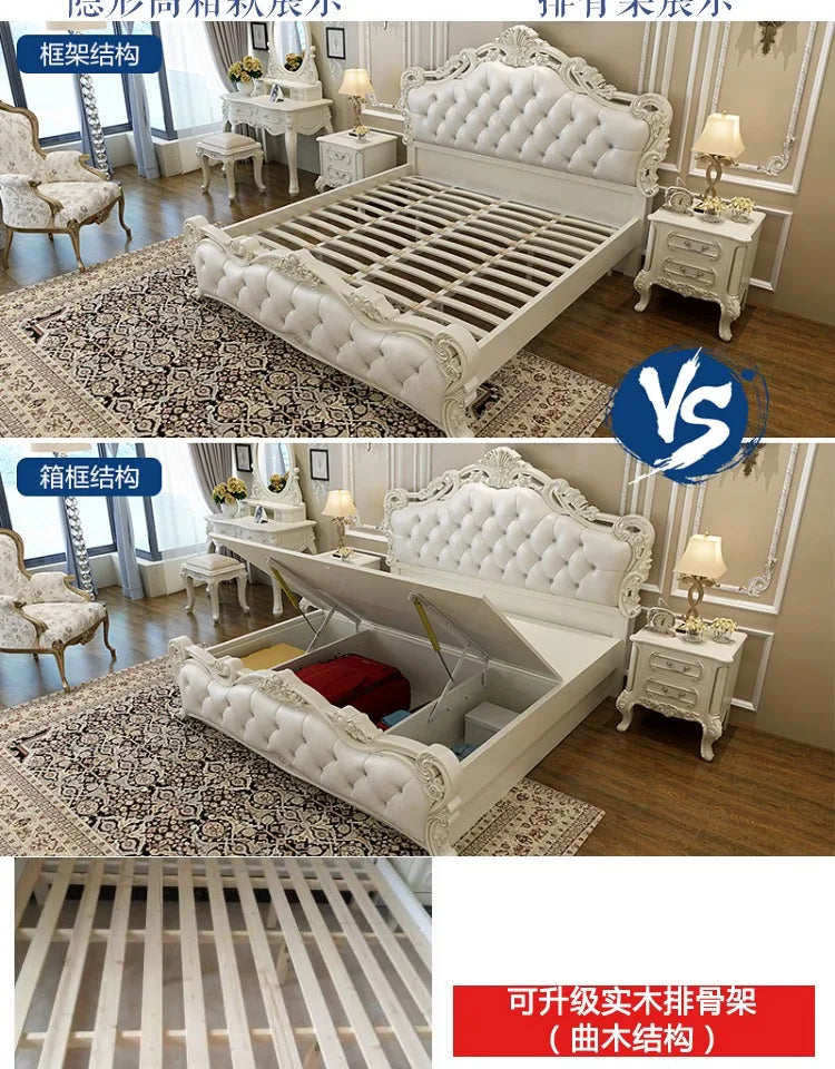 Multifunktionales Doppelbett mit Stauraum, europäisches minimalistisches Camping-Zubehörbett, luxuriöse moderne Camas De Dormitorio-Möbel