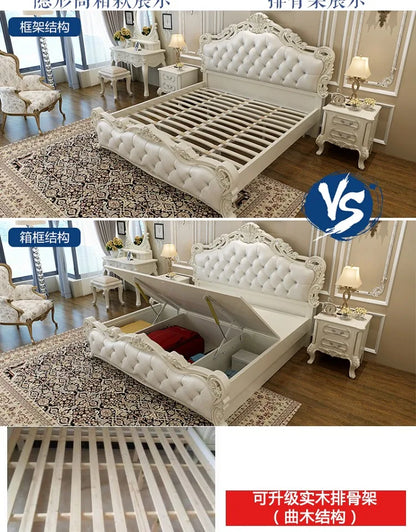 Multifunktionales Doppelbett mit Stauraum, europäisches minimalistisches Camping-Zubehörbett, luxuriöse moderne Camas De Dormitorio-Möbel