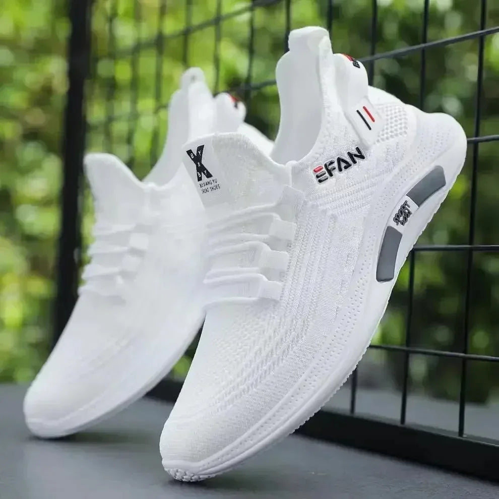 Spring White Casual Shoes Breathable Non-slip Walking Sneakers Men Shoes Outdoor 2024  Comfortable Fashion Lace Up Running Shoes.
