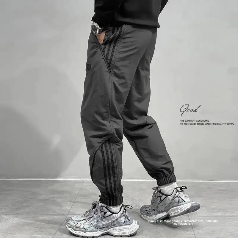 2024 Spring Autumn Men's Long Pants Loose Fit Plus Size Casual Nine Point Plus Size Harem Workwear Bunded Pants Men.