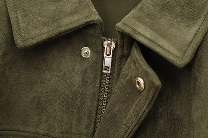 MUJER 2025, Wildleder-Bomberjacken für Damen, Oberbekleidung, übergroße Jacke, Damen-Streetwear, Reißverschluss, Damenmäntel, gepolsterte Varsity-Jacken