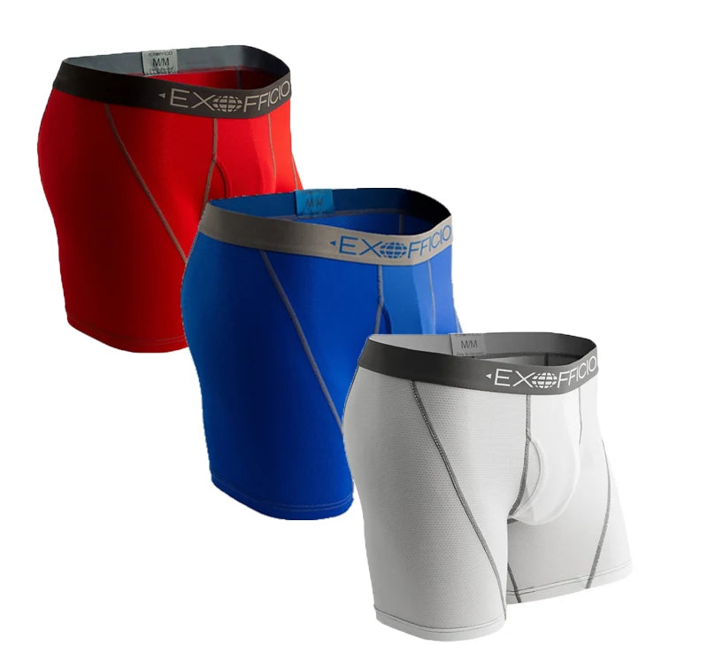 3er-Pack Exofficio Herren-Unterwäsche-Boxershorts mit Fliegen, Herren-Mesh, 15,2 cm, Boxershorts, Unterwäsche, Sport-Boxershorts, leicht, bequem