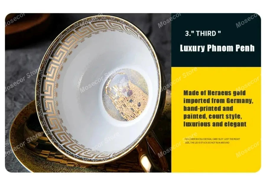 Egyptian Couple Coffee Cup European Bone China Coffee Cup Dish Set Ceramic Retro English Afternoon Tea Cup Set Coffee Mug.