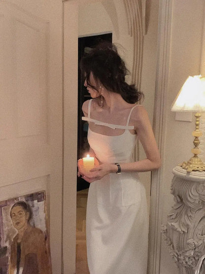 Sommer y2k Spaghetti träger Abend party Kleider solide elegante ärmellose sexy A-Linie kurzes Kleid ein Stück Vestido Mujer