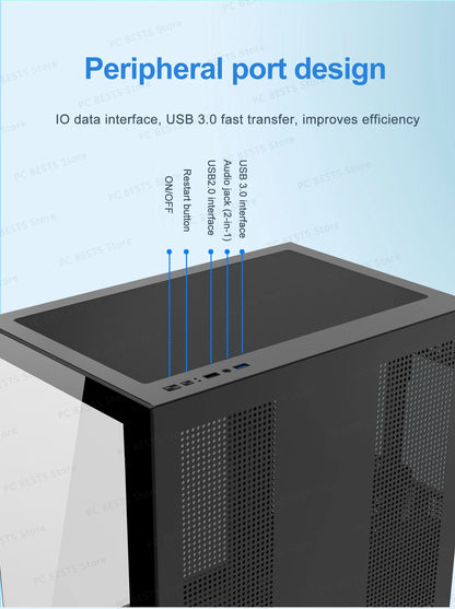 Power Train Dream PRO Seaview Room Chassis ATX Desktop MATX Glass Side Transparent 360 Water Cooled Game Console Computer Case.