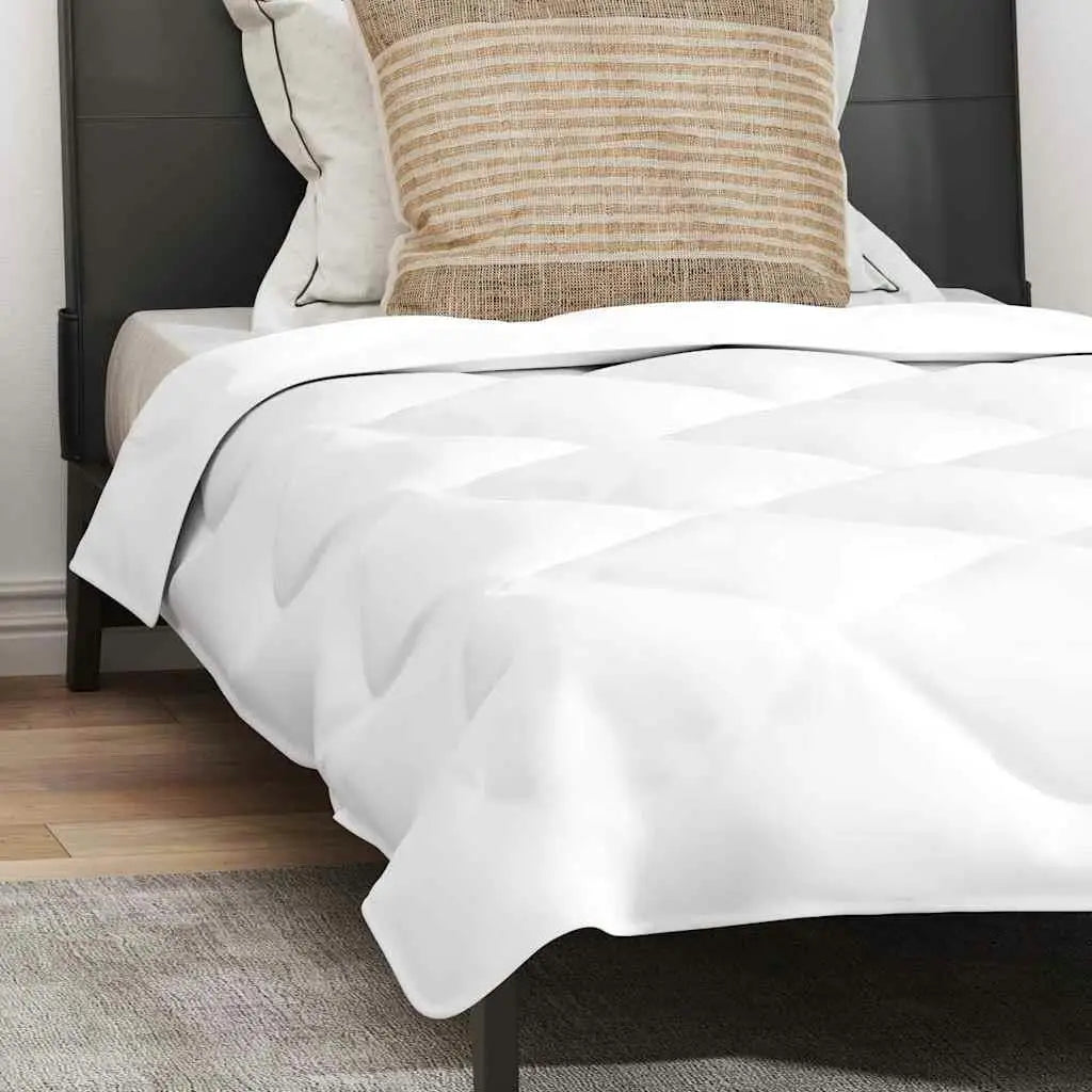 Soft Summer Duvet and Pillow Set White 155x200 cm Microfiber Bedding Comforter.
