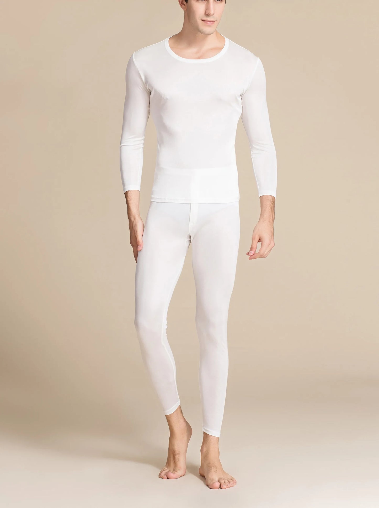 Lange Unterwäsche aus Seide für Herren, lange Unterhosen aus Maulbeerseide, Ober- und Unterteil, Thermounterwäsche-Set/Grundlagen