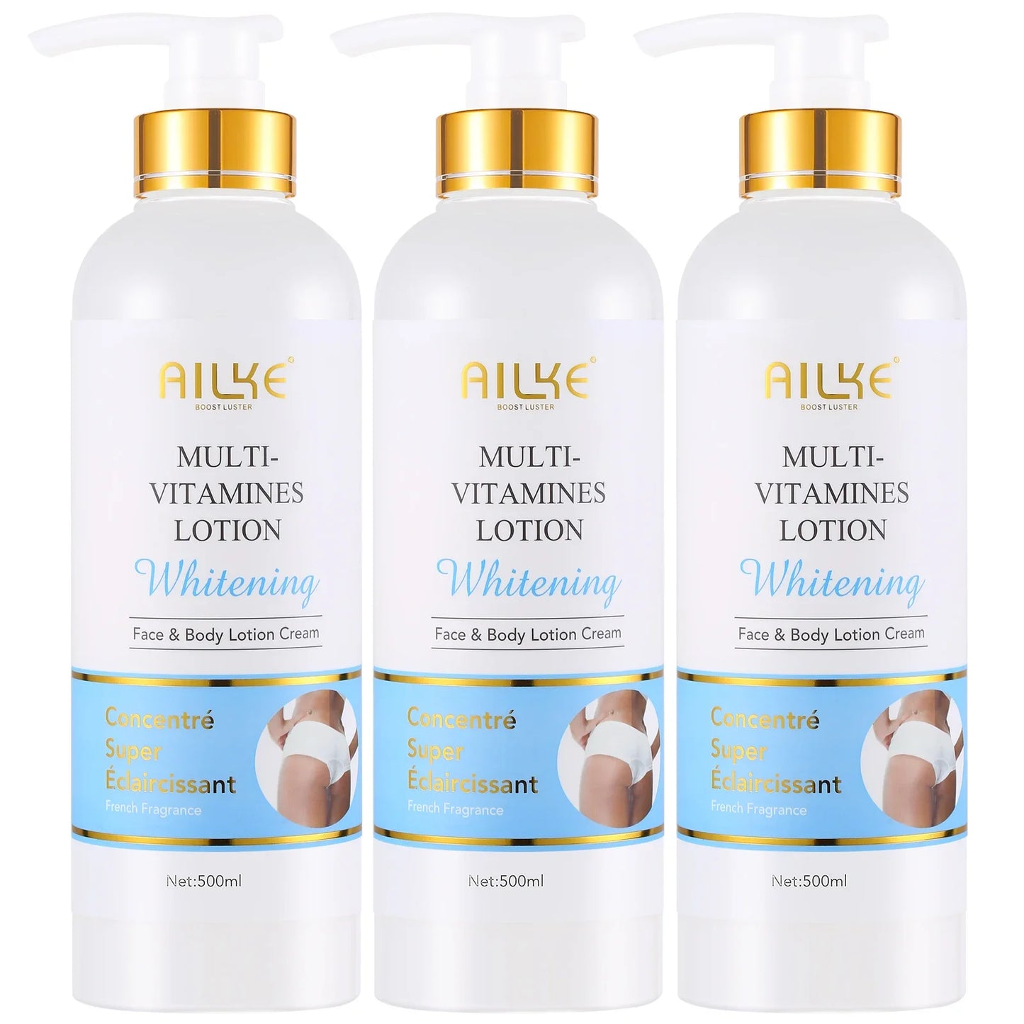 AILKE Natural Multi-Vitamin Lightening Skin Care Kit, Moisturize, Even Toning, Remove Dark and White Spots, Clean & Smooth Skin