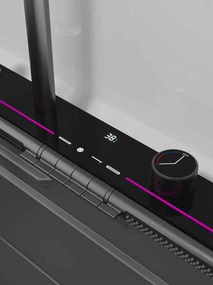 Stainless Steel Kitchen Waterfall Sink Embossed Digital Display Large Single Slot All-in-one Faucet Multi-functional Wash Bain