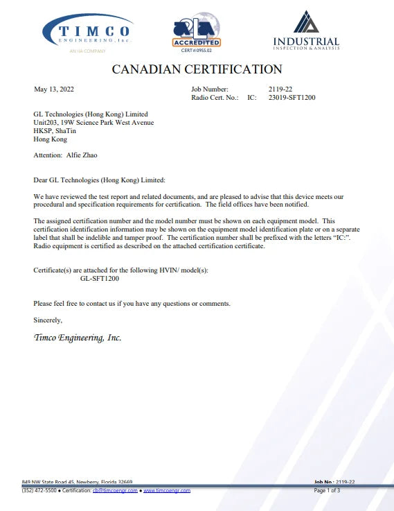 GL.iNet GL-SFT1200 (Opal) Secure Travel WiFi - AC1200 Dual Band Gigabit Ethernet Wireless Internet Router.