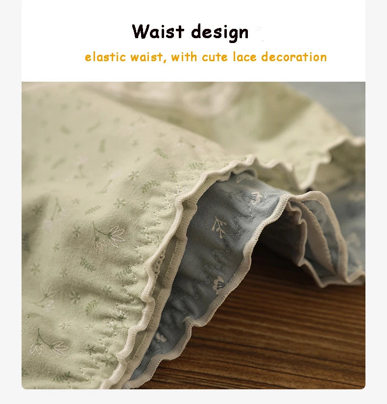New Women Panties Antibacterial Cotton Lace Underwear Women's Floral Sweet Girls Briefs Mid-waist Shorts Female Lingerie M-XXL.