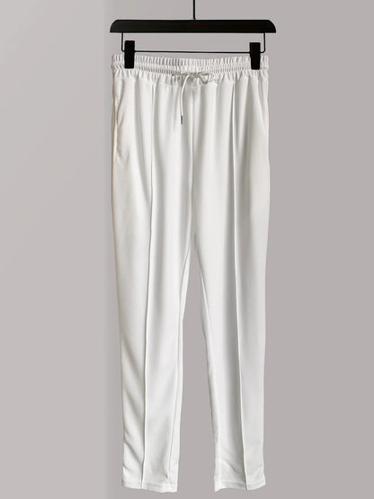 Mens Stylish Waffle Pants - Casual Sports Slim Fit with Adjustable Drawstring Secure Pockets for All Seasons - Perfect Outdoor.