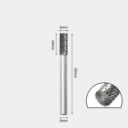 Hartmetallfräser, Wolframstahl-Schleifkopf, zylindrisch 6 mm, AE AX AX Metallfräser