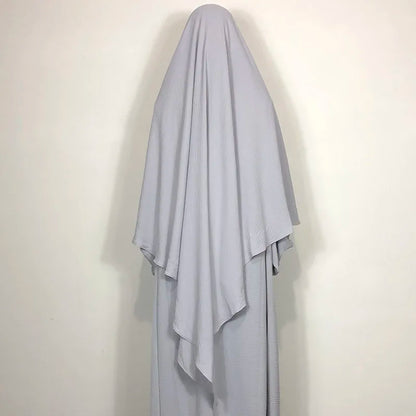 New One Layer Jazz Crepe Diamond Khimar High Quality Muslim EID Ramadan Islamic Clothing Tie Back Prayer Hijab Dropshipping.