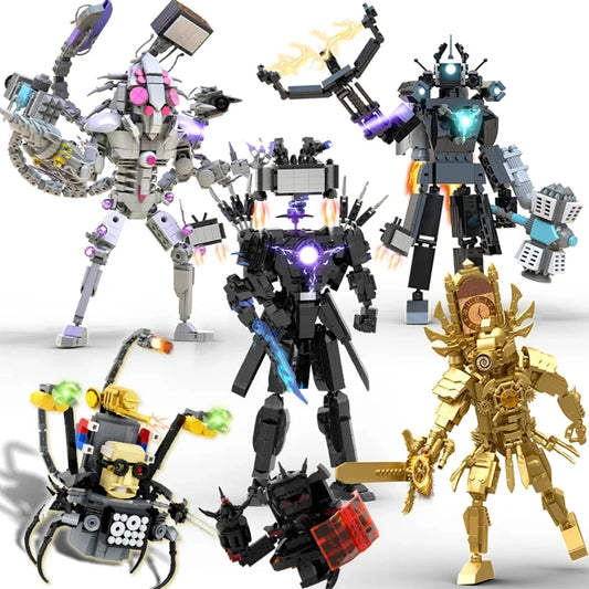 Moc Skibidi Toilet Action Figures builing blocks,Camerman Titan Speakerman Surveillance Man TVMan Boys Bricks Toys For Kids Gift.