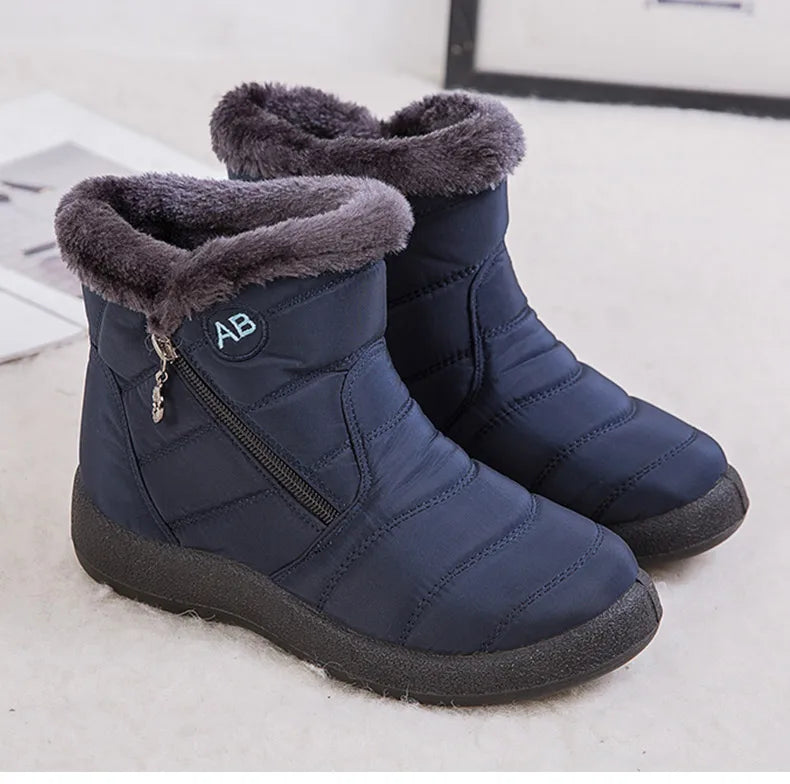 Women's Boots Women's Ankle Boots With Fur Winter Shoes Women Low Heels Winter Boots Snow Waterproof Botas Mujer Winter Footwear.