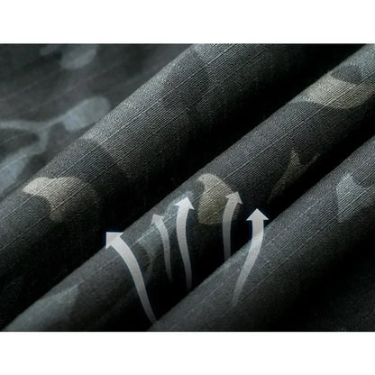 Autumn Tactical Sets Men Outdoor Breathable Short Sleeve Tshirt+Waterproof Straight Pant 2 Pcs Suits Camo Multi-pocket Cargo Set.