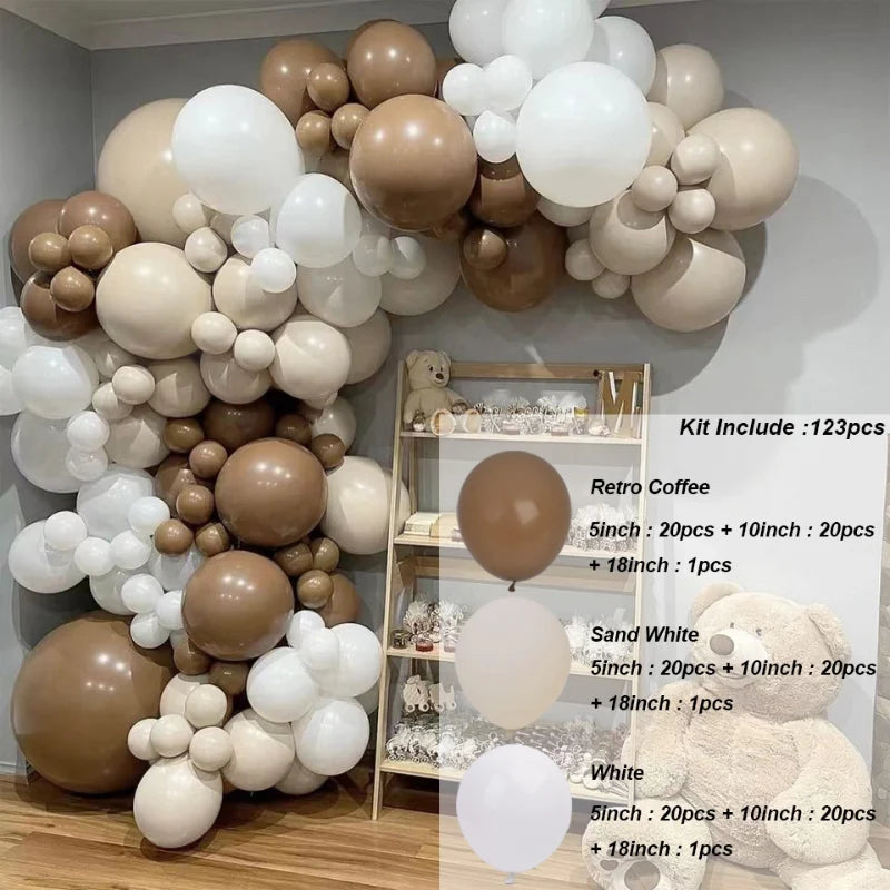 Kaffeebraun Beige Ballon Girlande Bogen Kit Oh Babyparty Dekoration Rustikale Hochzeit Kindergeburtstag Party Taufe Taufe