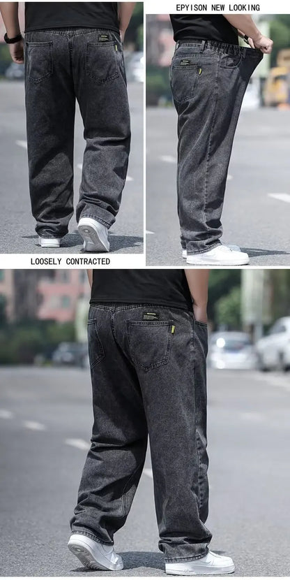 Oversize Jeans for Man Male Jeans Pants Denim Pants Men's Jean Big Size Baggy Y2k Mens Cargo Black New Wide Leg Trousers.
