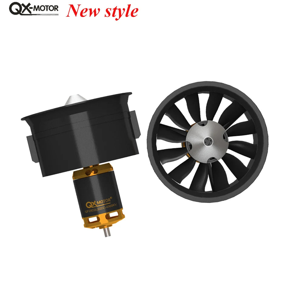 QX-MOTOR 64mm EDF 12 Blades Duct Fan QF2822 2200KV 2400KV 3500KV 3800KV 4300KVBrushless Motor for DIY RC Drone Accessories Parts.