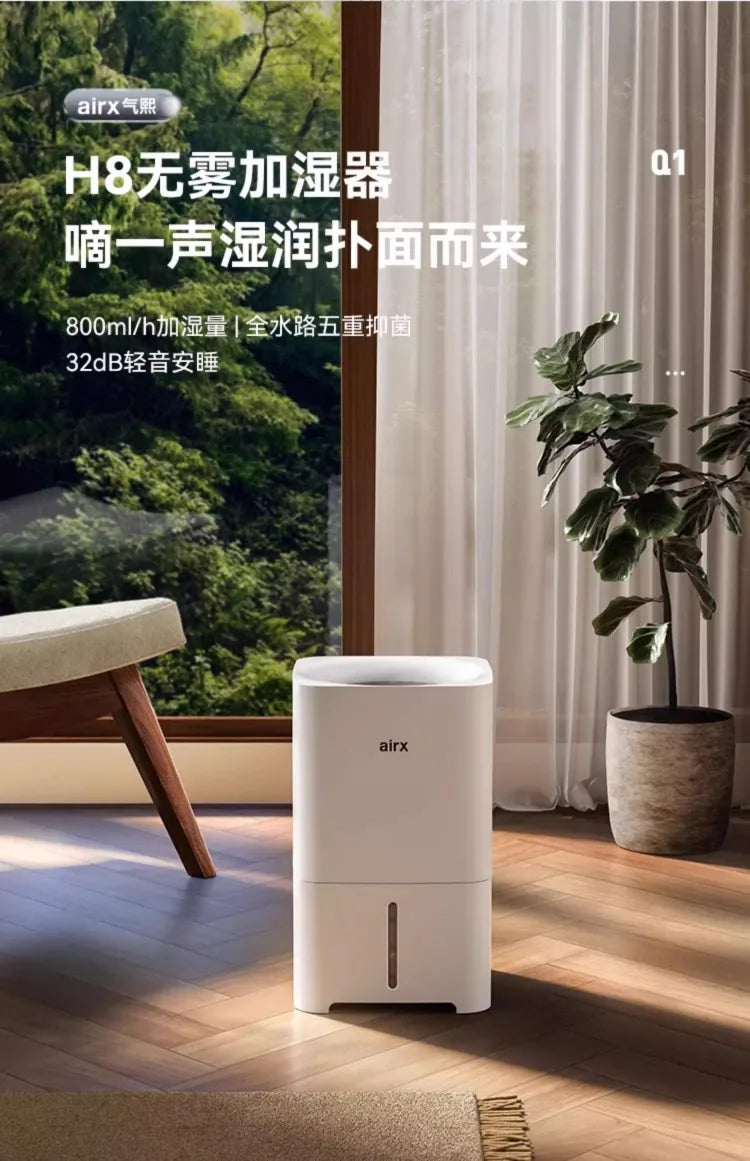 220V airx Humidifier No Mist Quiet Bedroom Cool Mist Evaporative for Baby Nursery Home Office Winter H8 BE.