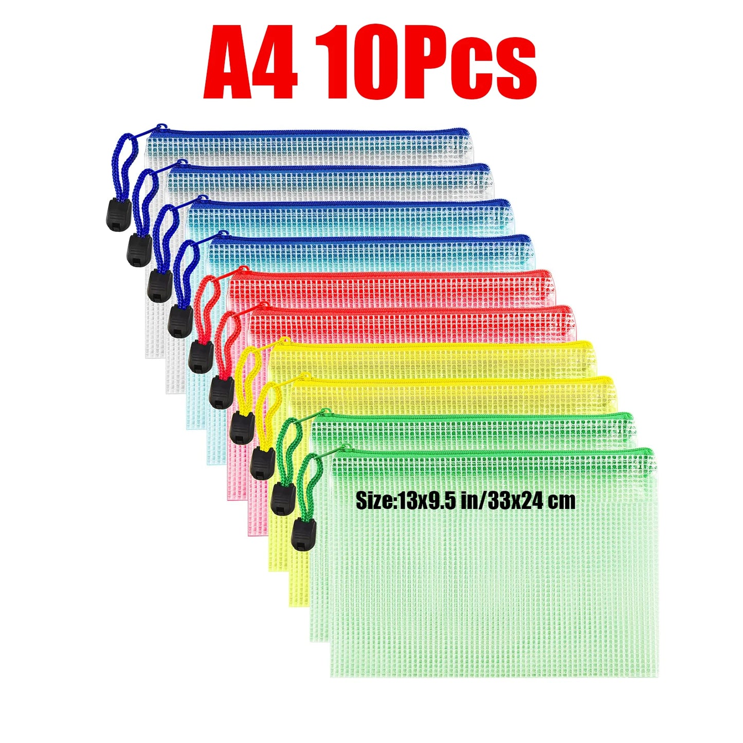 Zipper Documents Bag A4/A5 Plastic Folders A3 Transparent Waterproo File Organize Storage Bag School Office Stationery Supplies