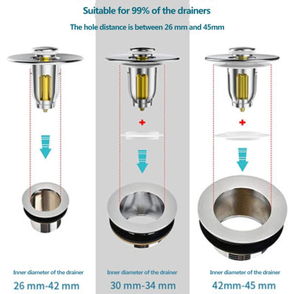 Drücken Sie Bounce Becken Pop-up-Abflussfilter Badezimmer Dusche Waschbecken Filter Stecker Waschbecken Haar Waschbecken Sieb Küche Badewanne Stopper