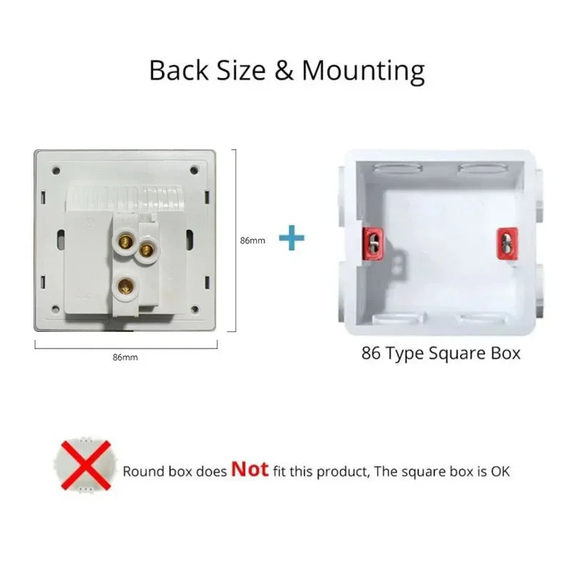 Glasscheibe Wand schalter LED europäische 16a Steckdose Retro Kippschalter eu uk Standard 2-Wege-Buchse 1-4gang USB Home Dekoration.