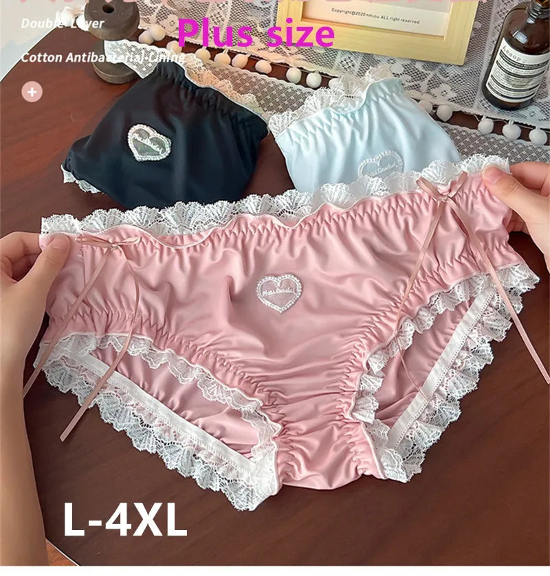 Sexy panties Plus size ropa interior femenina lace lenceria sweet calzones para mujer high elasticity underwear women Lingerie.