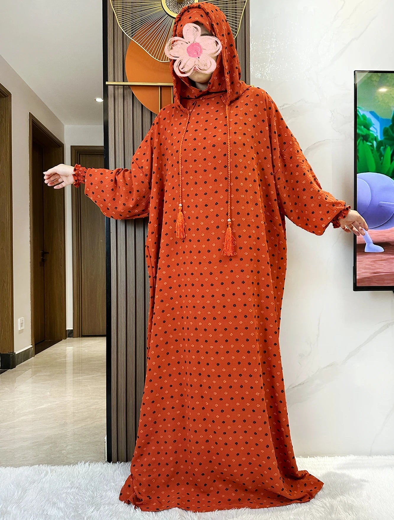 Latest Ramadan Soft Cotton Prayer Abaya Double Hats Dubai Turkey Islam Prayer Clothes Fabric Dresses Islam Women Dress Kaftan.