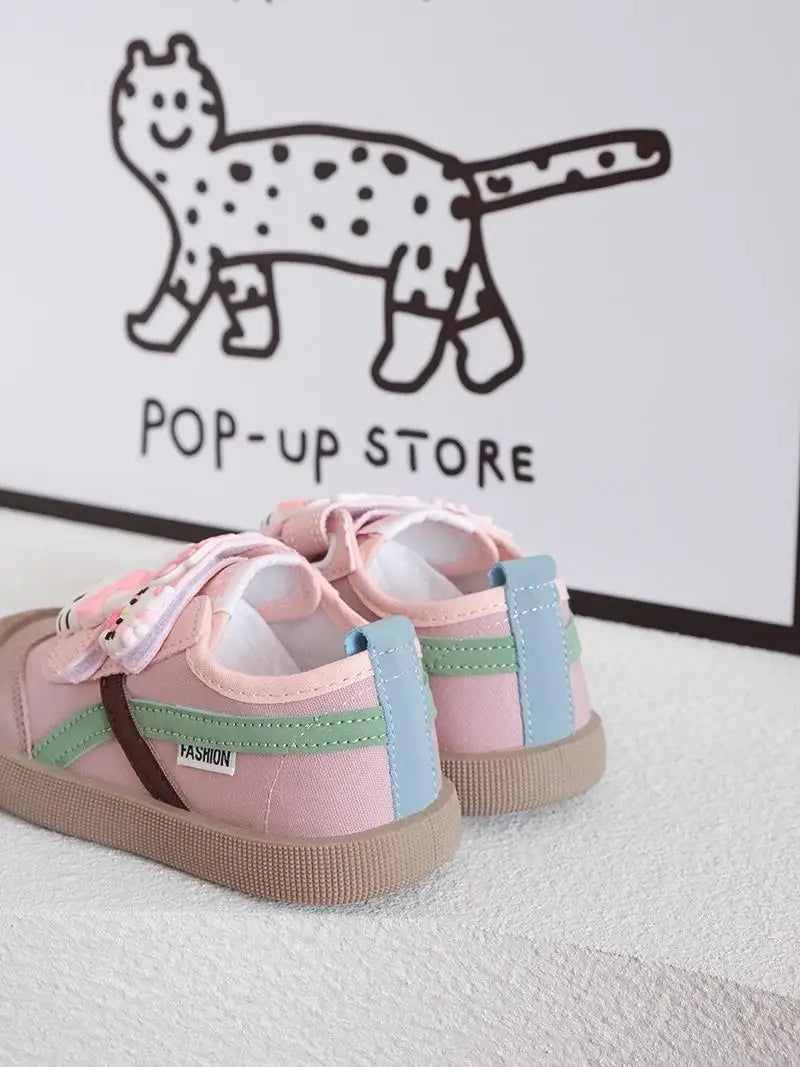 Sanrio Girl Kawaii Canvas Shoes Kindergarten Baby Child Cute Hello Kitty Spring Autumn Fashion Outdoor Running Sports Leisure.