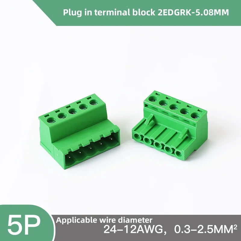 2EDGRK 5,08 mm Header Socket Plug-IN Terminal Blocks Schraubtyp PCB Male Connectors 2P -24P