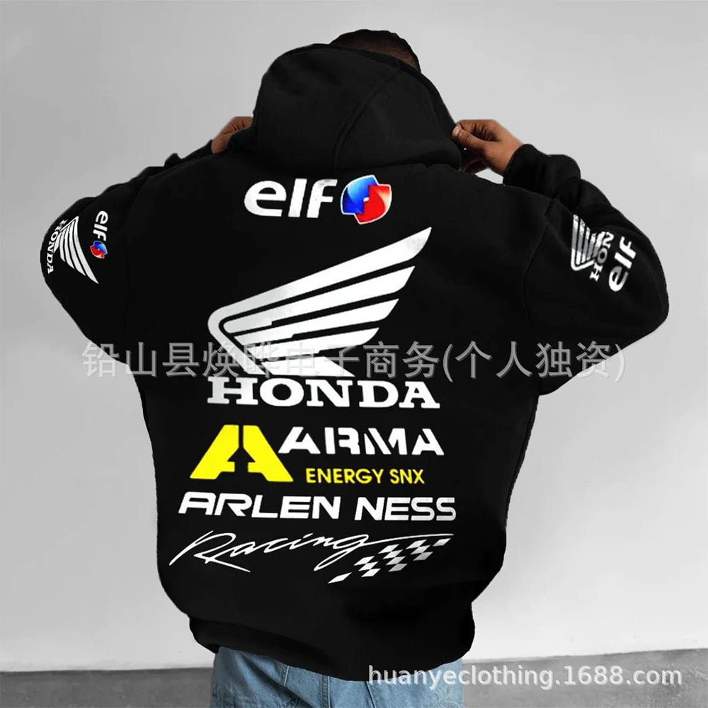 Motorcycle Enthusiast Hoodie Men Women Autumn/Winter Long Sleeved Pullover Motorcycle Honda Printed Sports And Leisure Jacket.