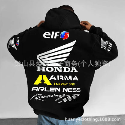 Motorcycle Enthusiast Hoodie Men Women Autumn/Winter Long Sleeved Pullover Motorcycle Honda Printed Sports And Leisure Jacket.