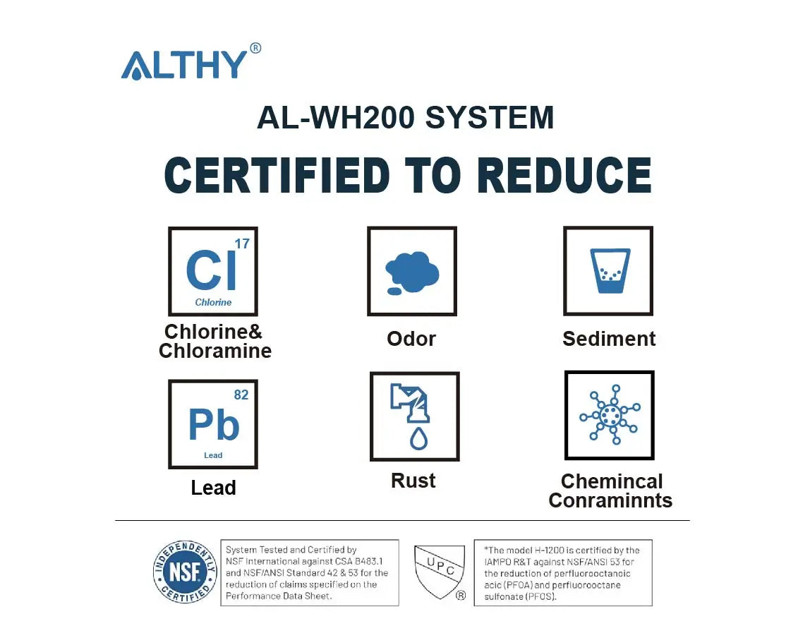 ALTHY Whole House / Commercial Water Filter Purifier System, Certified to Removes Lead, Chlorine,Sediment, Chemincal &Odor.
