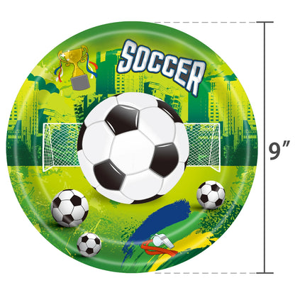 Fußball Fußball Geburtstag Dekorationen Aluminium Film Ballon Geschirr Teller Tasse Servietten Tischdecke Baby Dusche Party Supplies