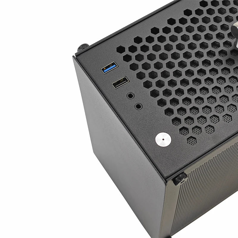 METALFISH T40 Mini ITX Black Case 7L Gaming Computer Chassis Compact transparent PC Support SFX PSU/70mm Cooler With Handle.