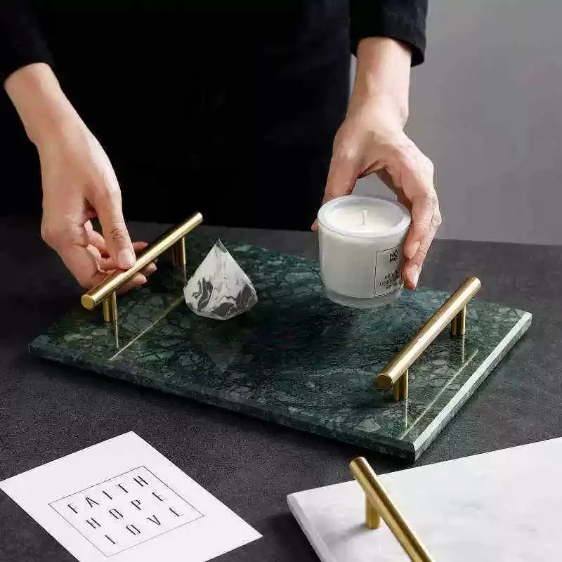 Guest Towel Holder Tray for Bathroom, 100% Natural White Marble Tray, Napkin Storage for-Bathroom, Decorative Vanity Stone Tray.