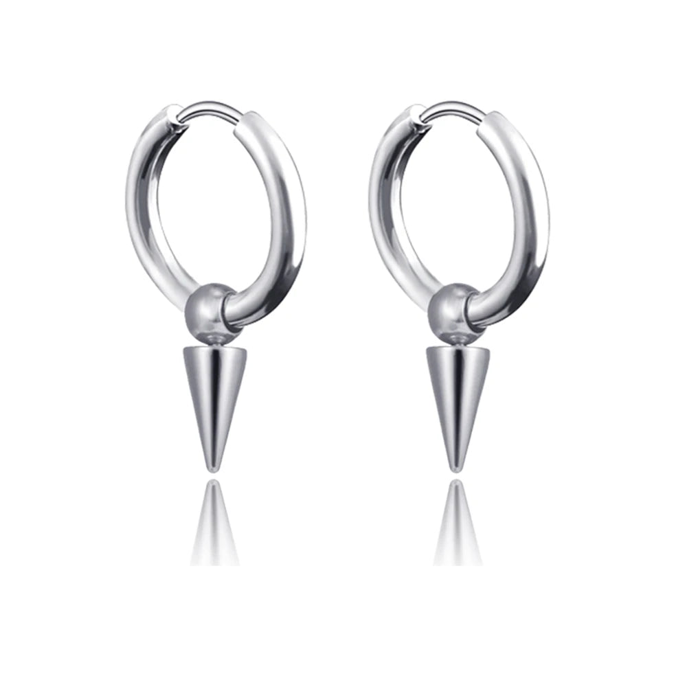 Long Hanging Crosses Leaves Pendants Hoops Woman Earrings Man Vintage Stainless steel Hip Hop Ear Piercing Jewelry Accessories