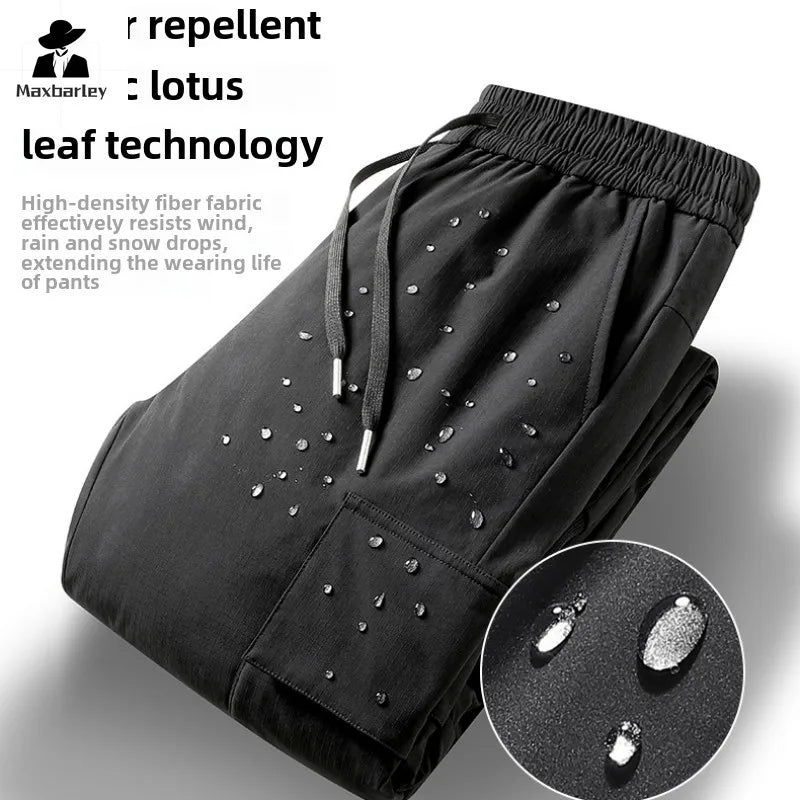 Winter Down Pants Men's Casual Waterproof Zipper Pocket Thick 90% Duck Down Cargo Pants Male Jogger Outdoor Warm Sports Pants.