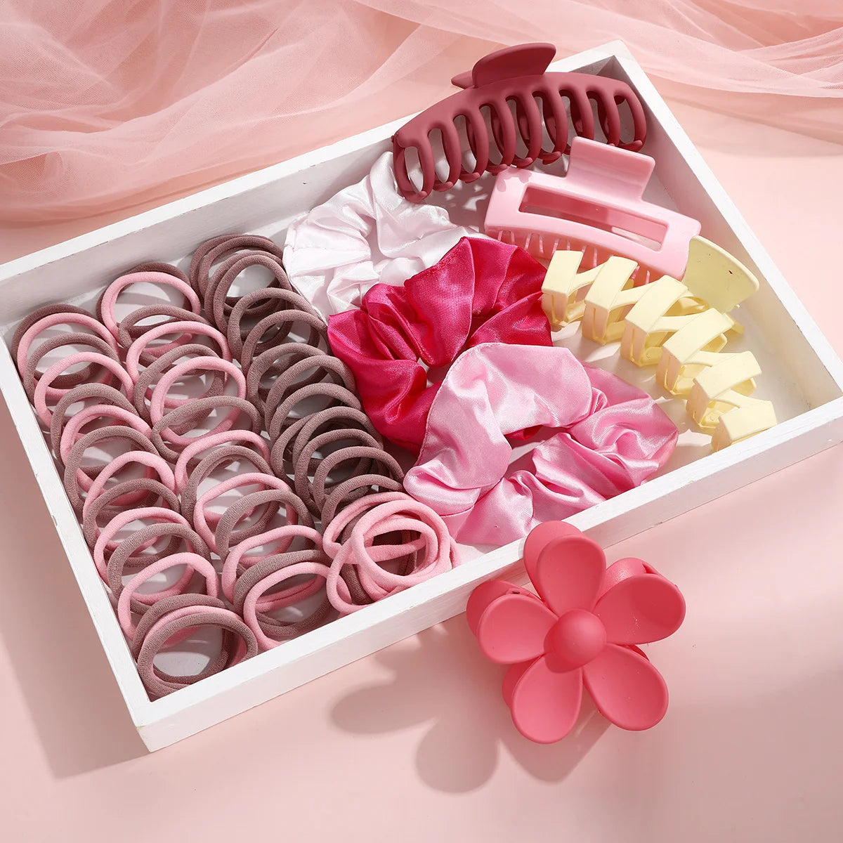 57 Pcs Dopamine Fashion Colorful Hair Accessories Set for Women Hair Circles Flower Shaped Grip Daily Wear Party Gift 2025.