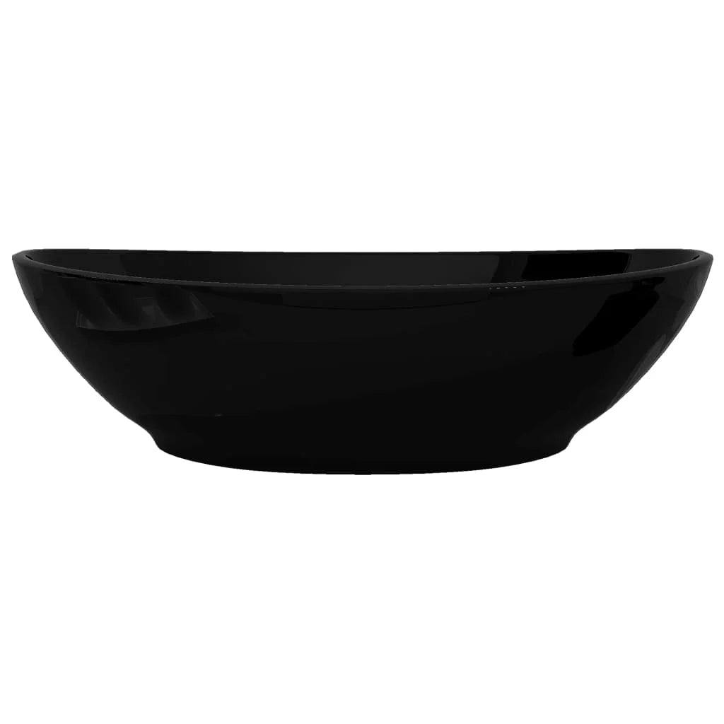 Luxuriöses Keramikwaschbecken, schwarz, oval, 40 x 33 cm, Waschbecken, Badezimmer und Küchen, Dekoartikel, Badezimmerzubehör